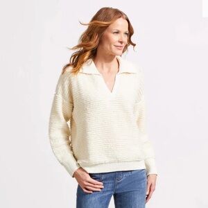 NWOT Tribal “Johnny” Fuzzy Collar Sweater size P/S